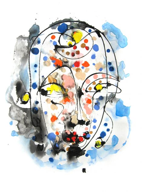 Buddha Blue - A Painting hand-painted with Acrylic Paint on Canvas by Jordan Betten in New York City 2012