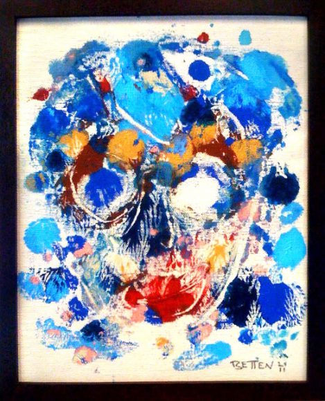 Jeffrey Deitch - A Painting hand-painted with acrylic paint on canvas by Jordan Betten in New York City 2010