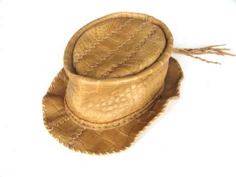 Lost Art™ Alligator Hat with a Leather Braid Hatband