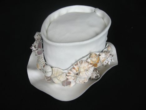Lost Art™ Leather Top Hat with a Seashell Hatband