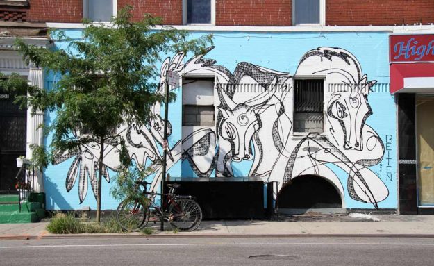 Spirit Wall - An Urban Art Mural by Jordan Betten with artist Sun Bae in 2012
