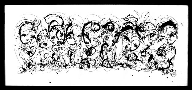 The Reunion - A Painting hand-painted with Acrylic Paint on Canvas by Jordan Betten in New York City 2011