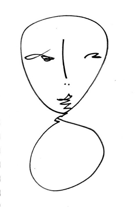 “Ghost” a drawing drawn by hand with a Sharpie Marker on paper, by artist Jordan Betten in New York City circa 2006