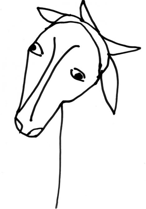 “India Cow” a drawing, drawn by hand with a Sharpie Marker on paper, by artist Jordan Betten in New York City circa 2004