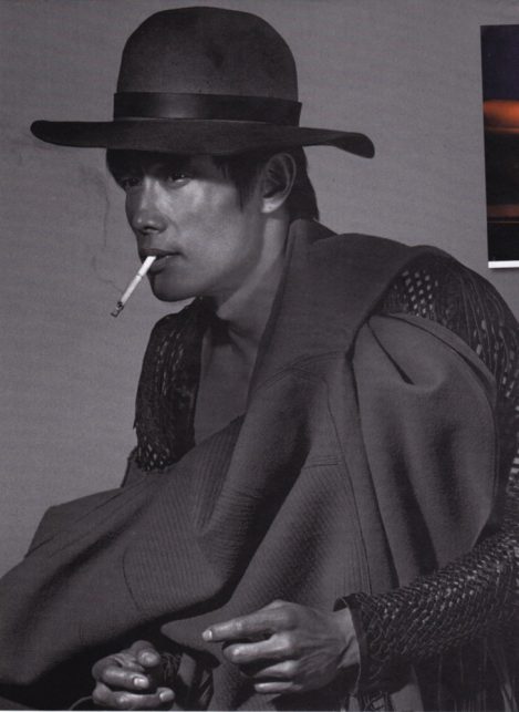 Korean POP Star artist wears a Lost Art Woven Leather Jacket in Details Magazine 2011