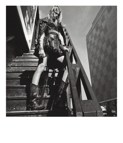 Model Sigrid Agren wears a Lost Art Leather Corset in Numero Magazine April 2014
