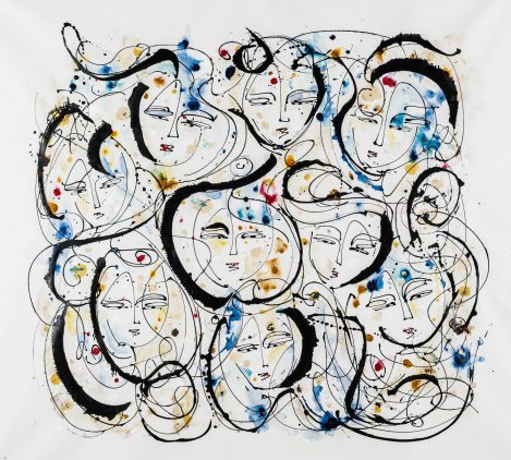 Fair - An abstract expressionist painting - 53" by 59" canvas - Painted by Jordan Betten.
