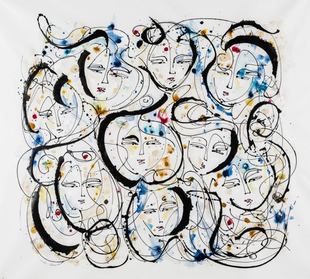 Fair - An abstract expressionist painting - 53" by 59" canvas - Painted by Jordan Betten.