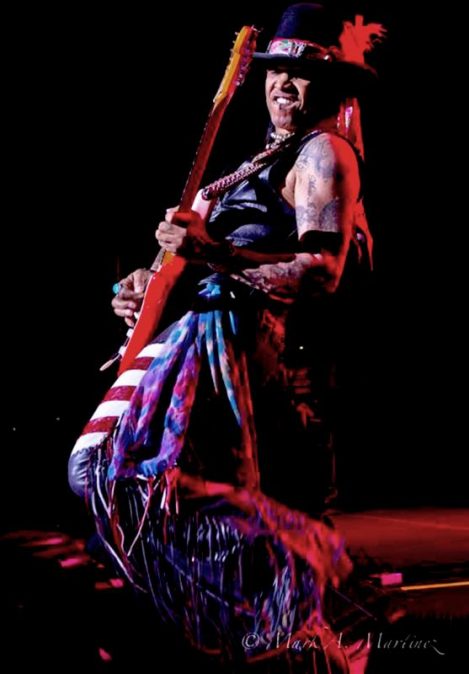 Singer Micki Free wearing Lost Art Leather pants made by Jordan Betten
