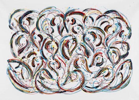 Swandive - An abstract expressionist painting - 48" by 72" canvas - Painted by Jordan Betten.