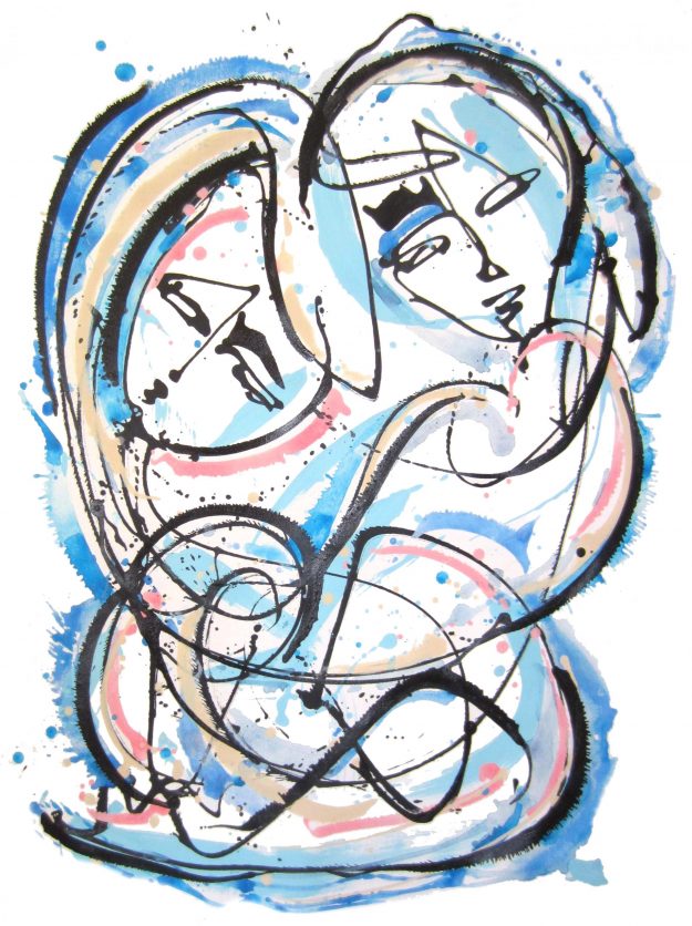 blukiss - An abstract expressionist painting - 44" by 30" canvas - Painted by Jordan Betten.