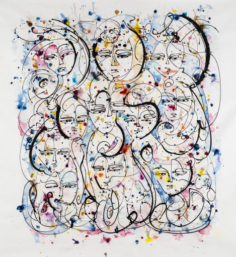 Parade - An abstract expressionist painting - 56" by 51" canvas - Painted by Jordan Betten.