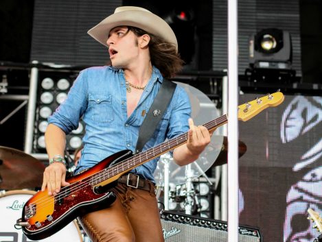 Musical Artist Reid Perry of The Band Perry wearing Lost Art Leather Pants